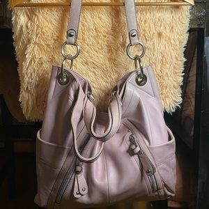 B Makowsky Leather Lilac Handbag shoulder bag
